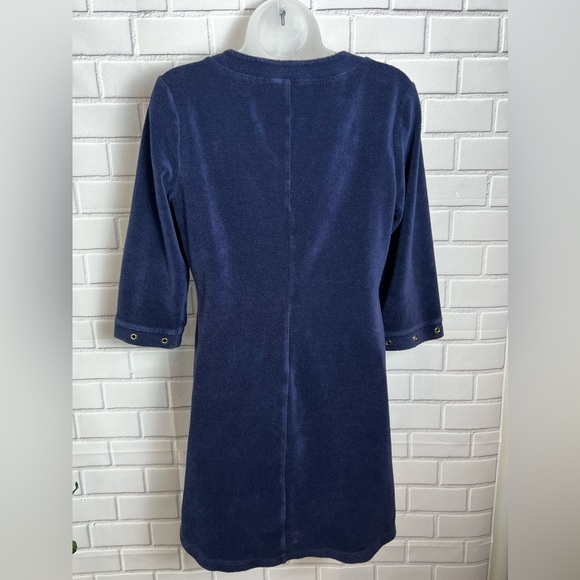 Boston Proper Dress Small Blue Swim Cover Up Lace Up Gold Rivets/size S - Picture 5 of 8